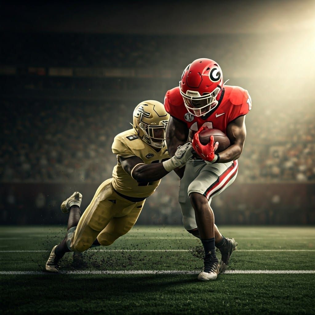 Georgia Bulldogs Football Tackle in Cinematic Style