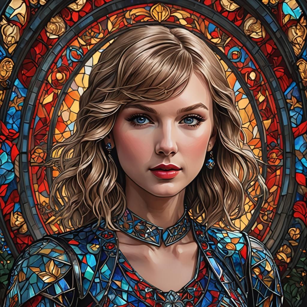 Stained Glass Portrait in Detailed Matte Style