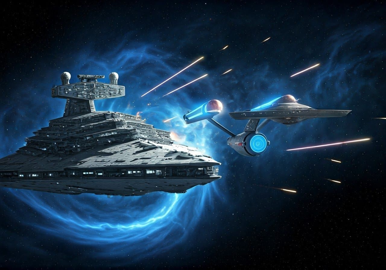 Star Trek Enterprise Under Siege in Spacecore Style