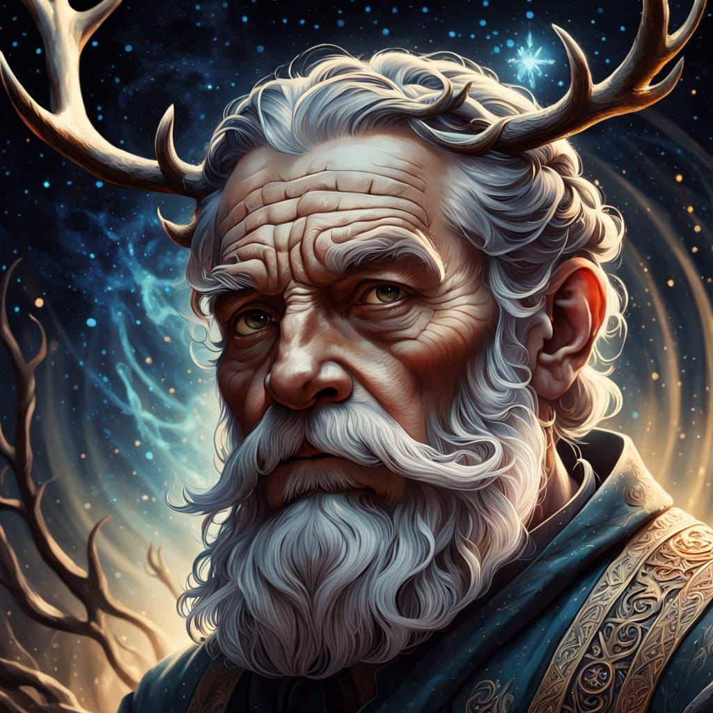 Cosmic Alchemist Engraving with Braided Beard