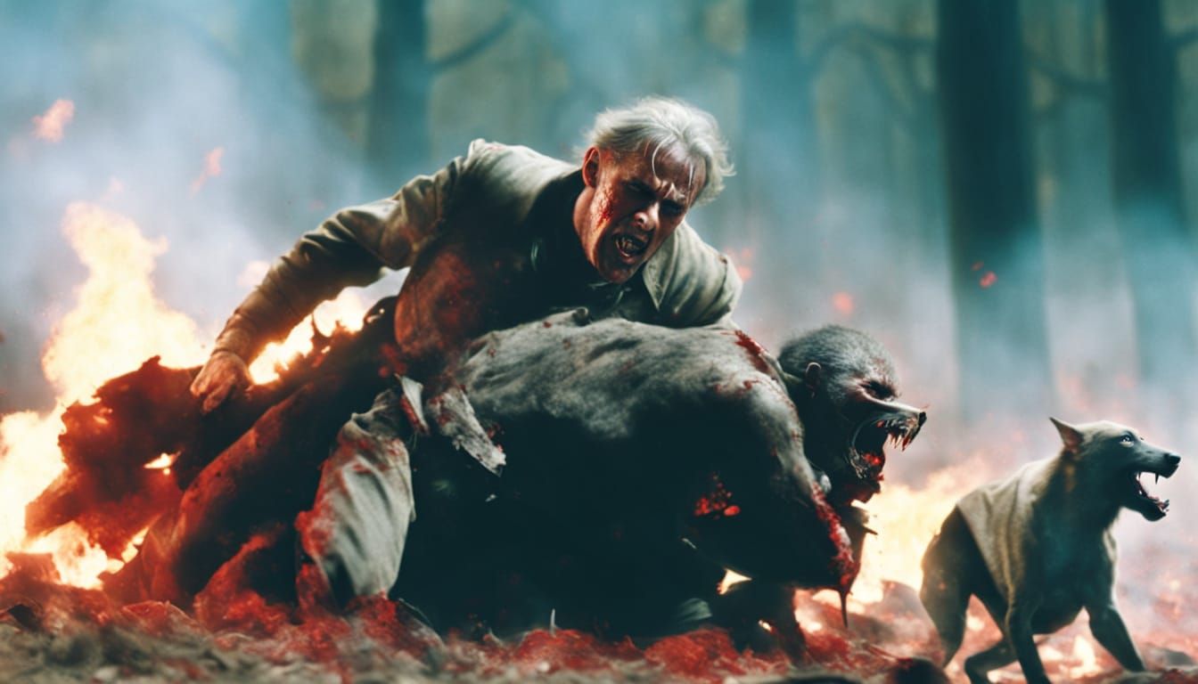 Dark Fantasy Tank Crew Amidst Explosions