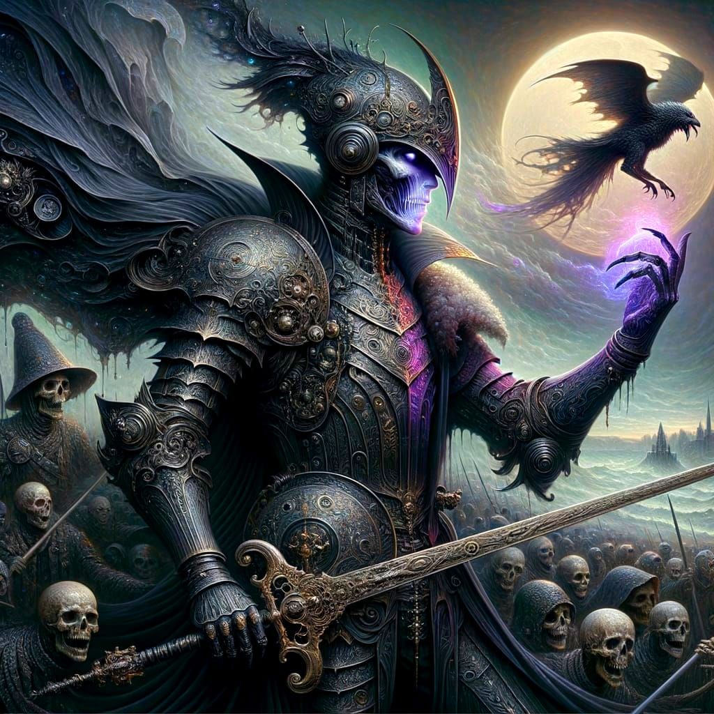 Vampire Prince Leading Undead Army on Dragon