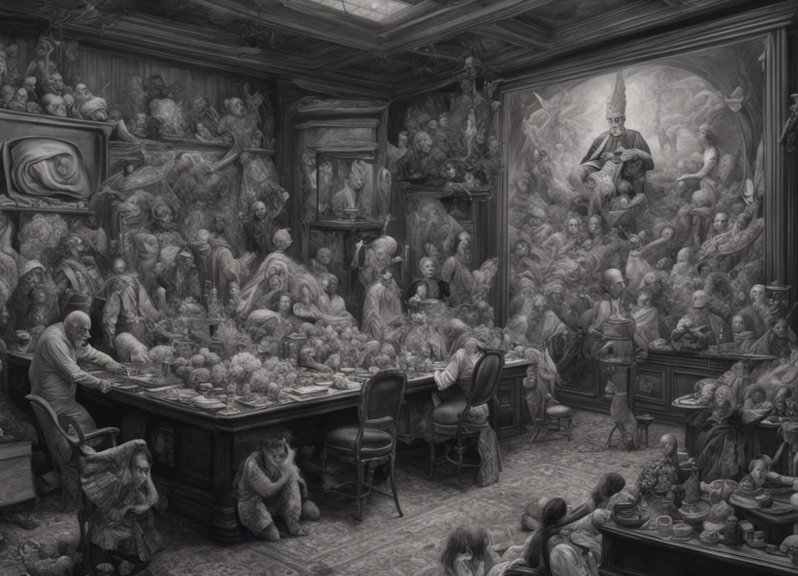 at night, the paintings come alive