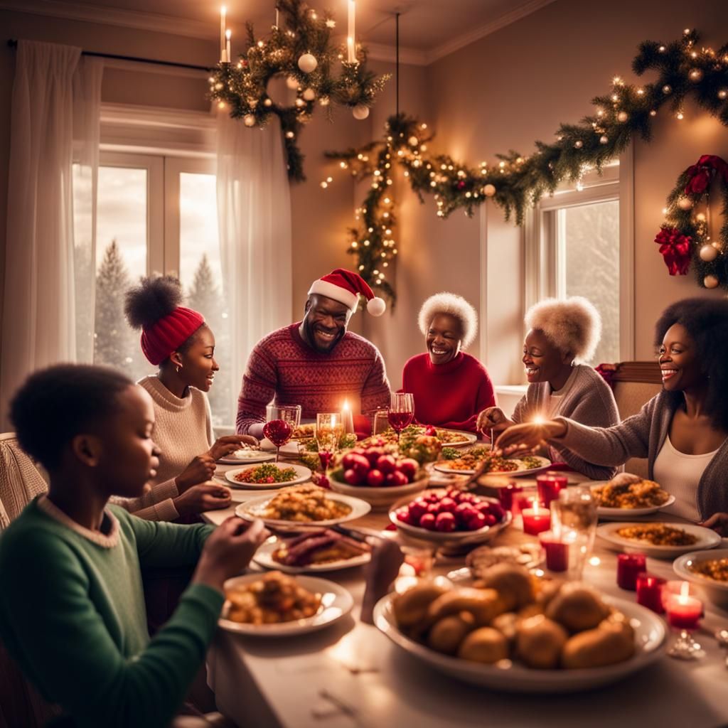 Festive Christmas Dinner with Black Family