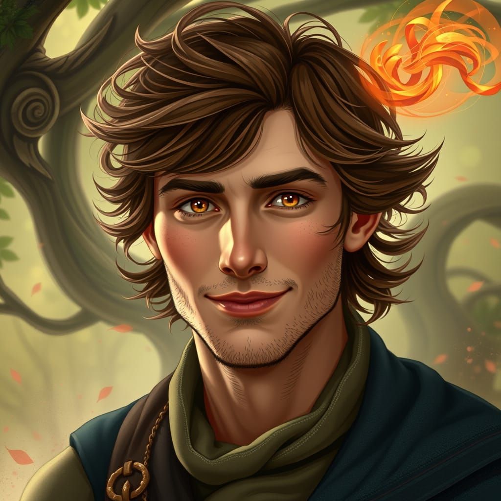 Portrait of Regal British Man in Semi-Realistic Style