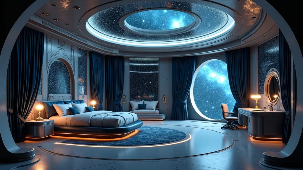 Egyptian Royal Space Palace with Majestic Celestial Views