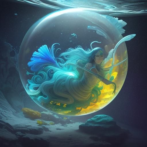 Astronaut and Nudibranch in Space Aquarium