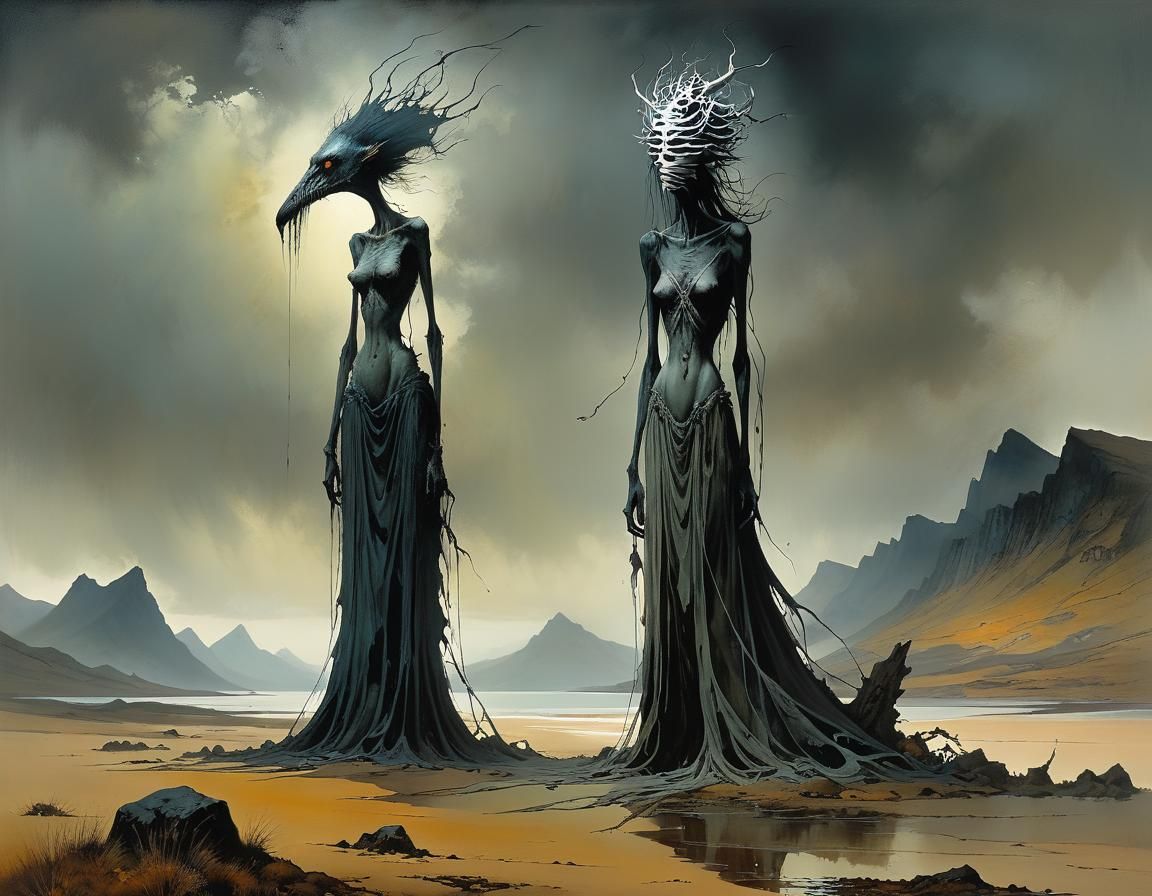 Scottish Noontide Hag in Surrealist Style