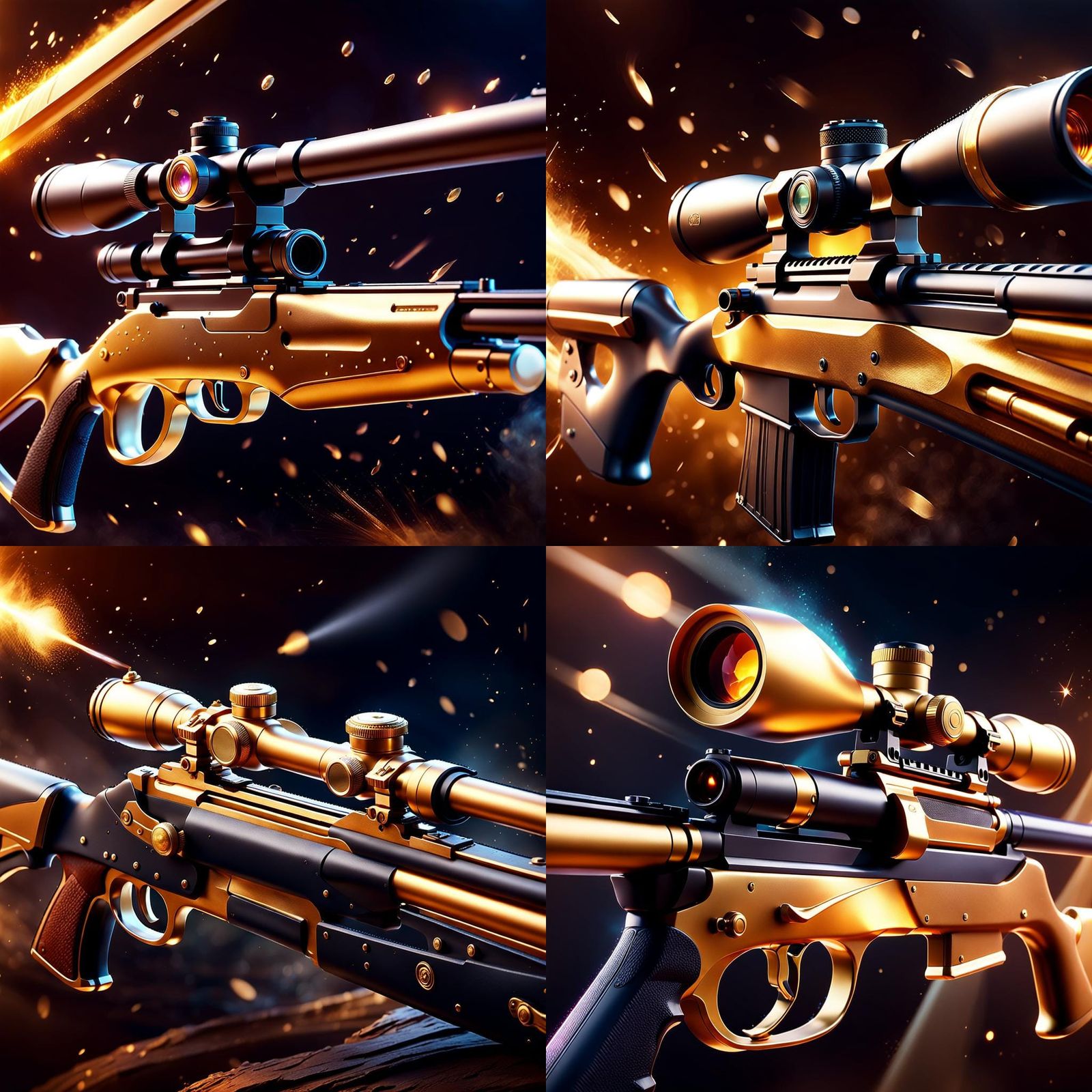 Anime Air Rifle Wielder in Golden Light