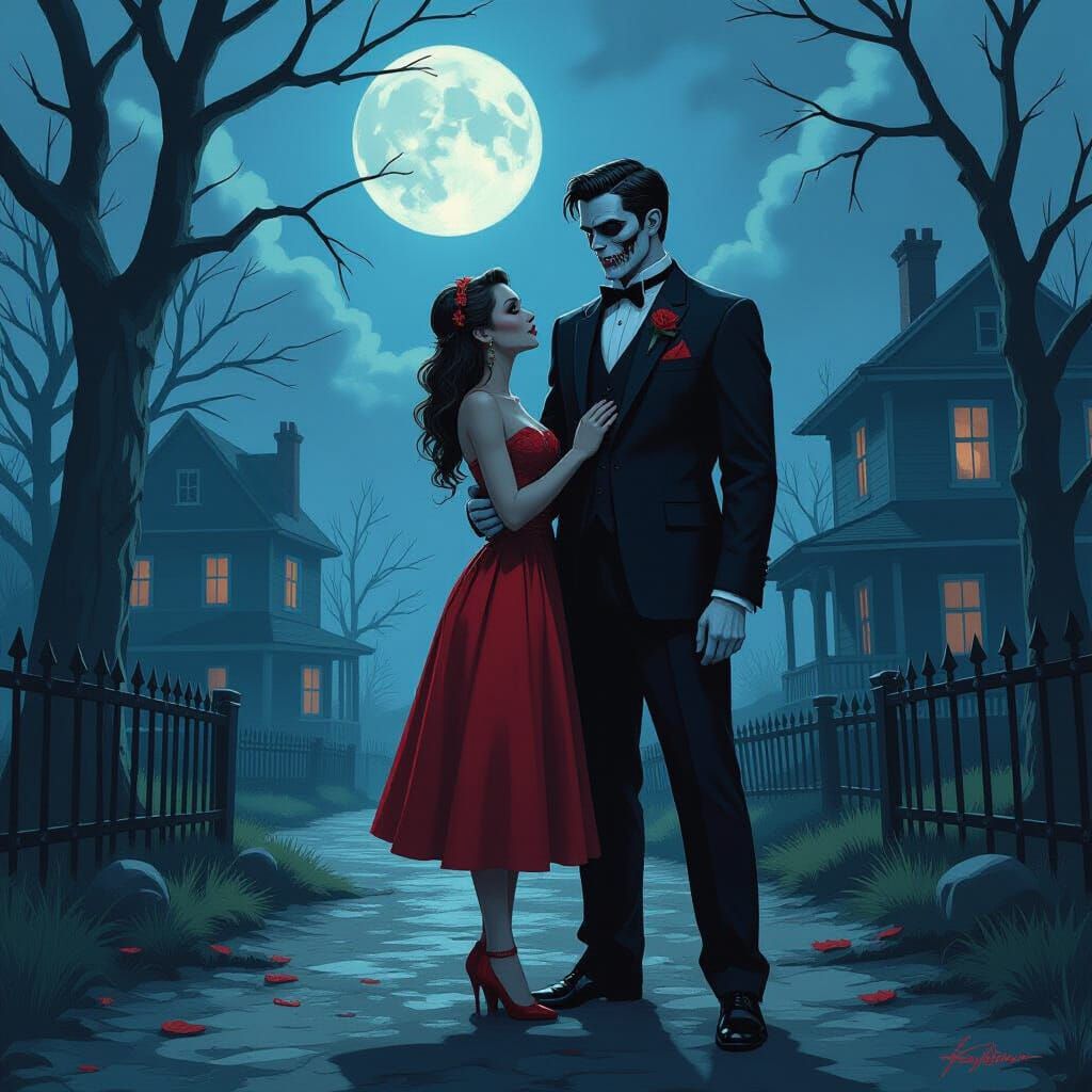 Sinister Zombie Prom Night by Greg Rutkowski