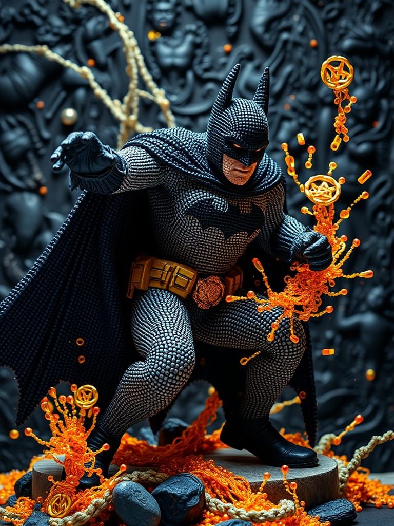 Batman in Beaded Action Sculpture