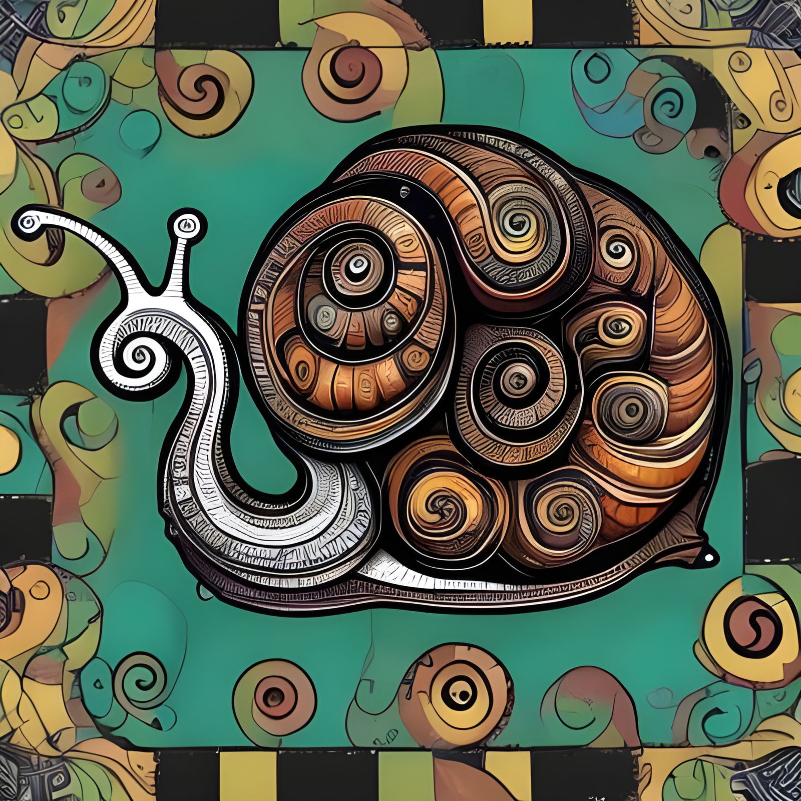 Scrapbook Snail in Zentangle Line Art