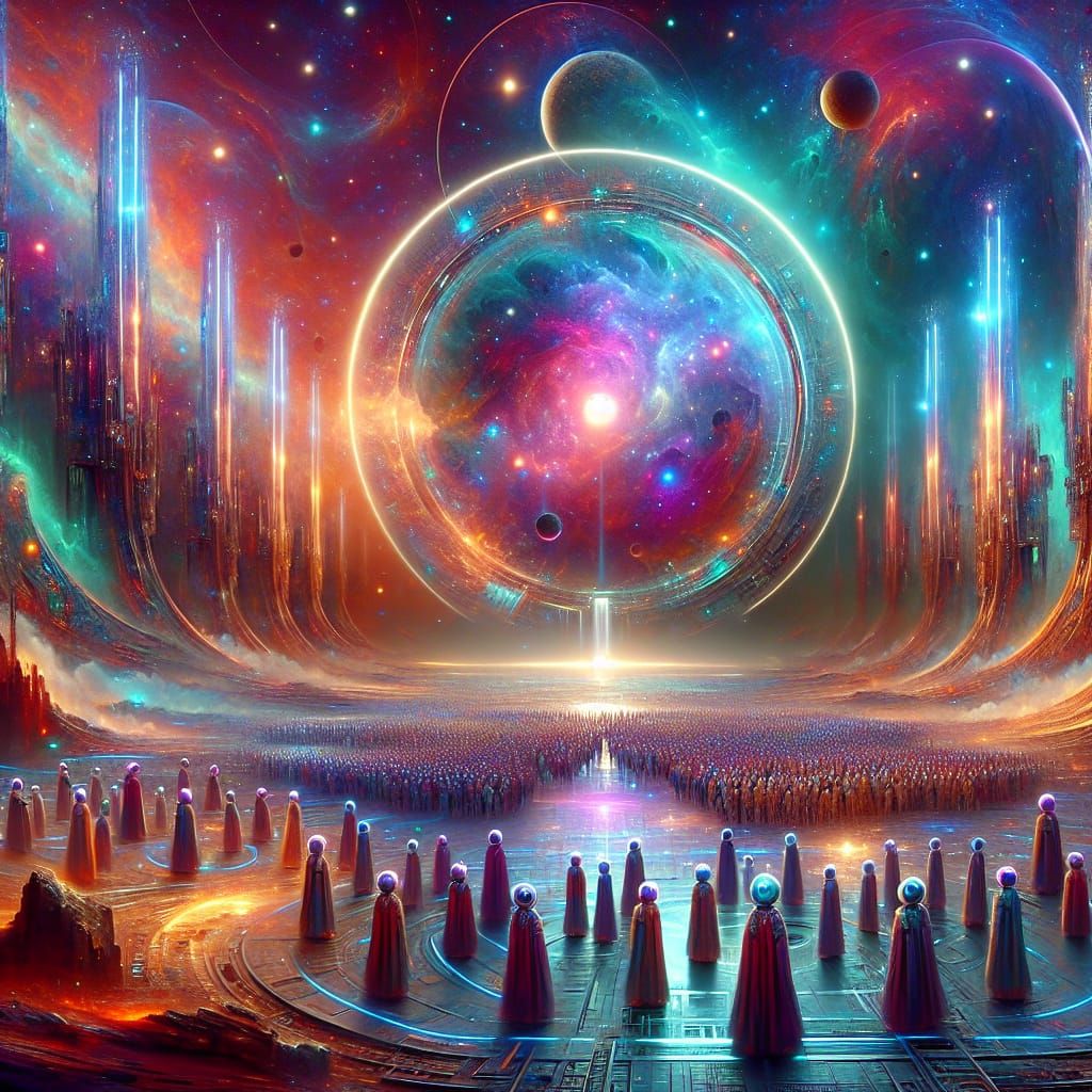 Extraterrestrial Celebration at Futuristic Portals: Matte Pa...