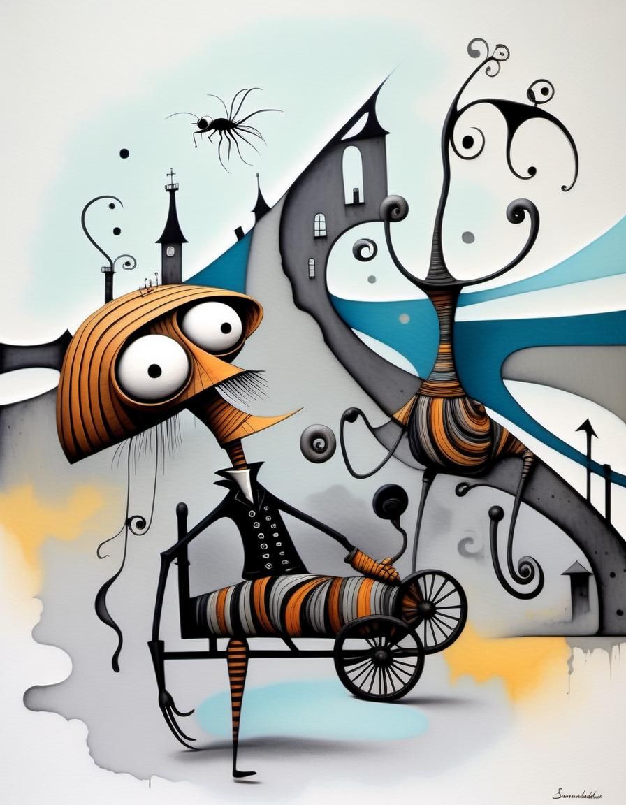 Roma in Slovakian Town, Edward Gorey Style