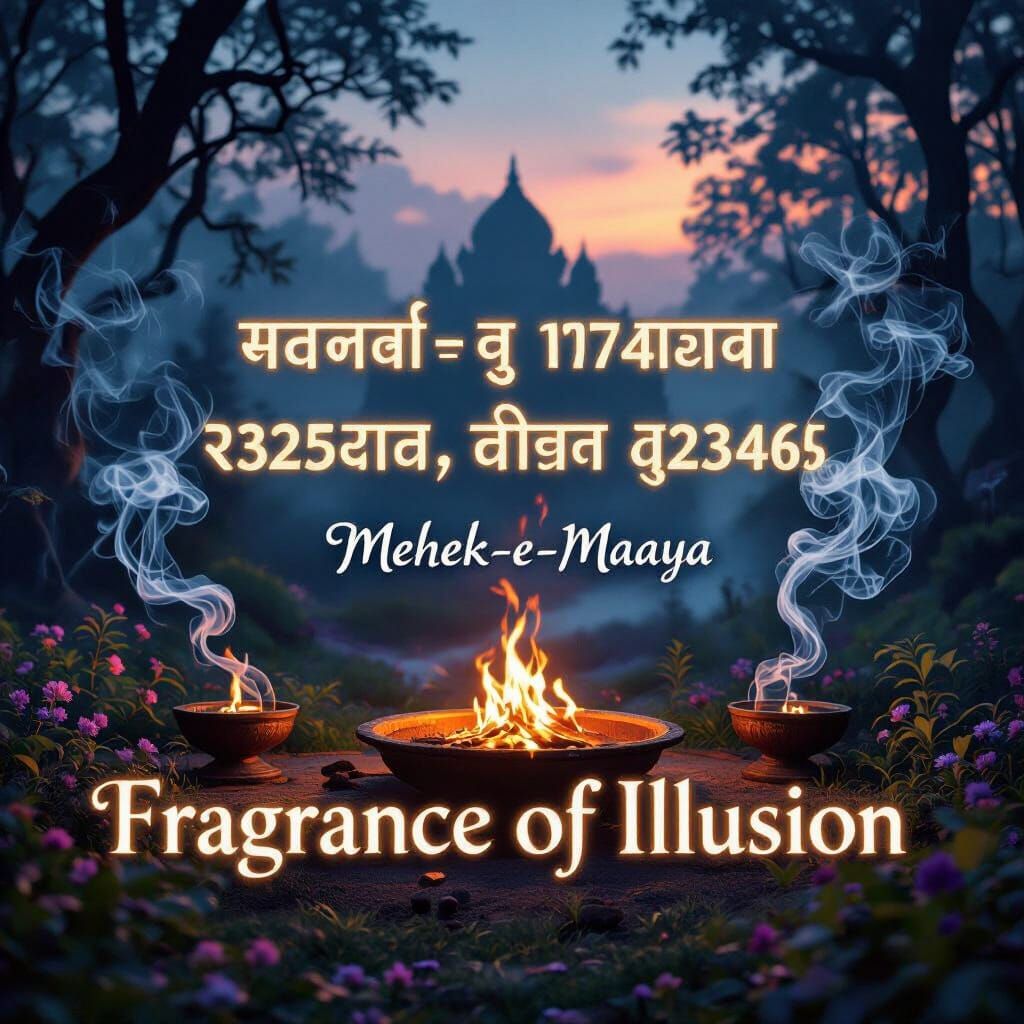 Mystical Bollywood Album Cover with Glowing Text
