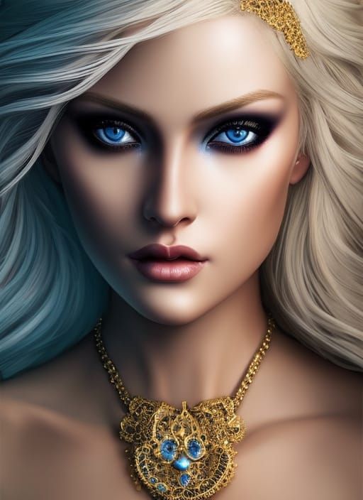 Blonde Coal Princess with Blue Eyes