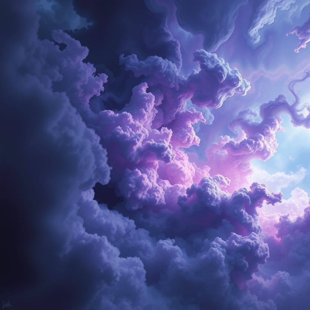 Ethereal Dreamscape: Mystical Clouds in Digital Art Style