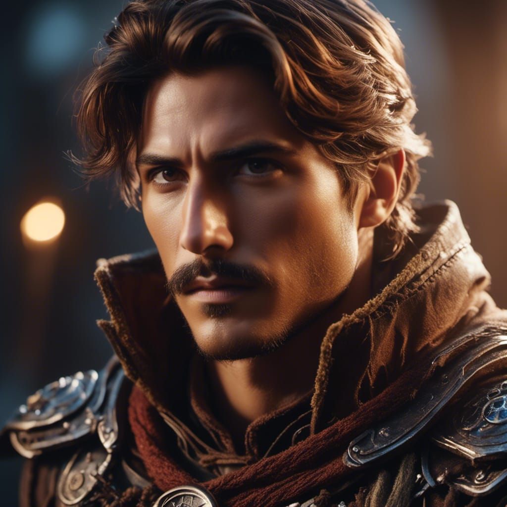 Detailed Portrait of a Handsome Male Protagonist