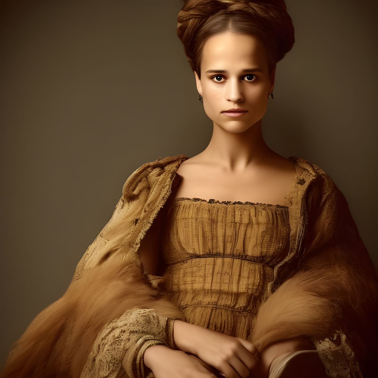 Woman's Portrait in Rembrandt Style