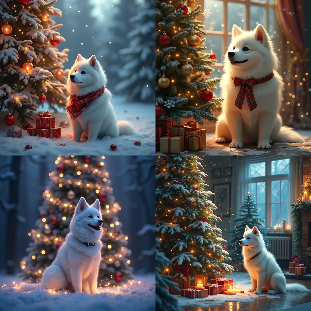 Fantastical Christmas Tree Scene in Detailed Matte Painting...