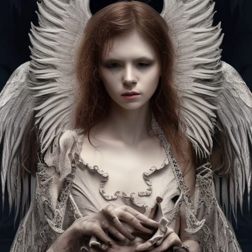 Dramatic Fallen Angel Digital Matte Painting