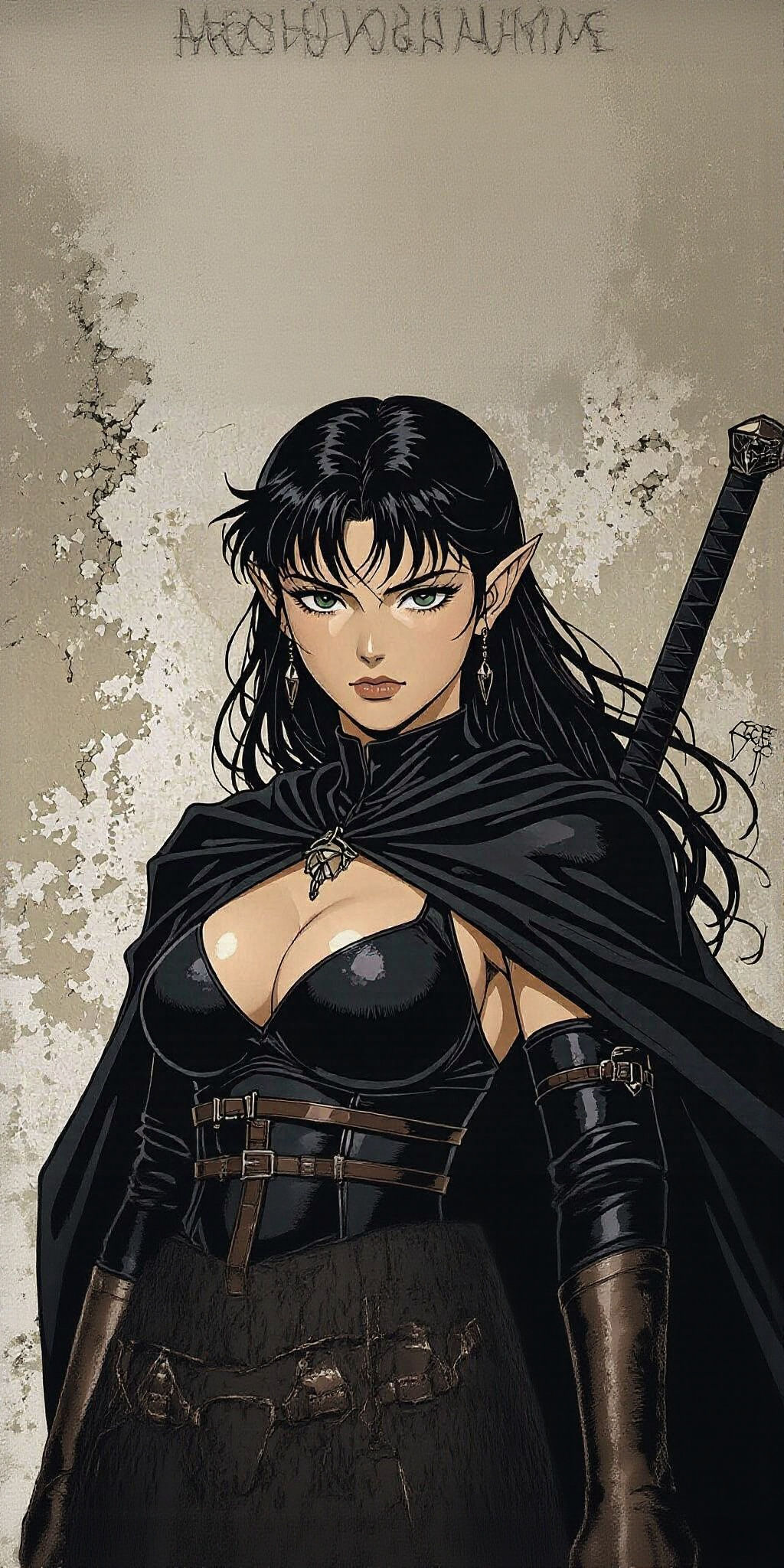 Elven Warrior Woman in Berserk Anime Style