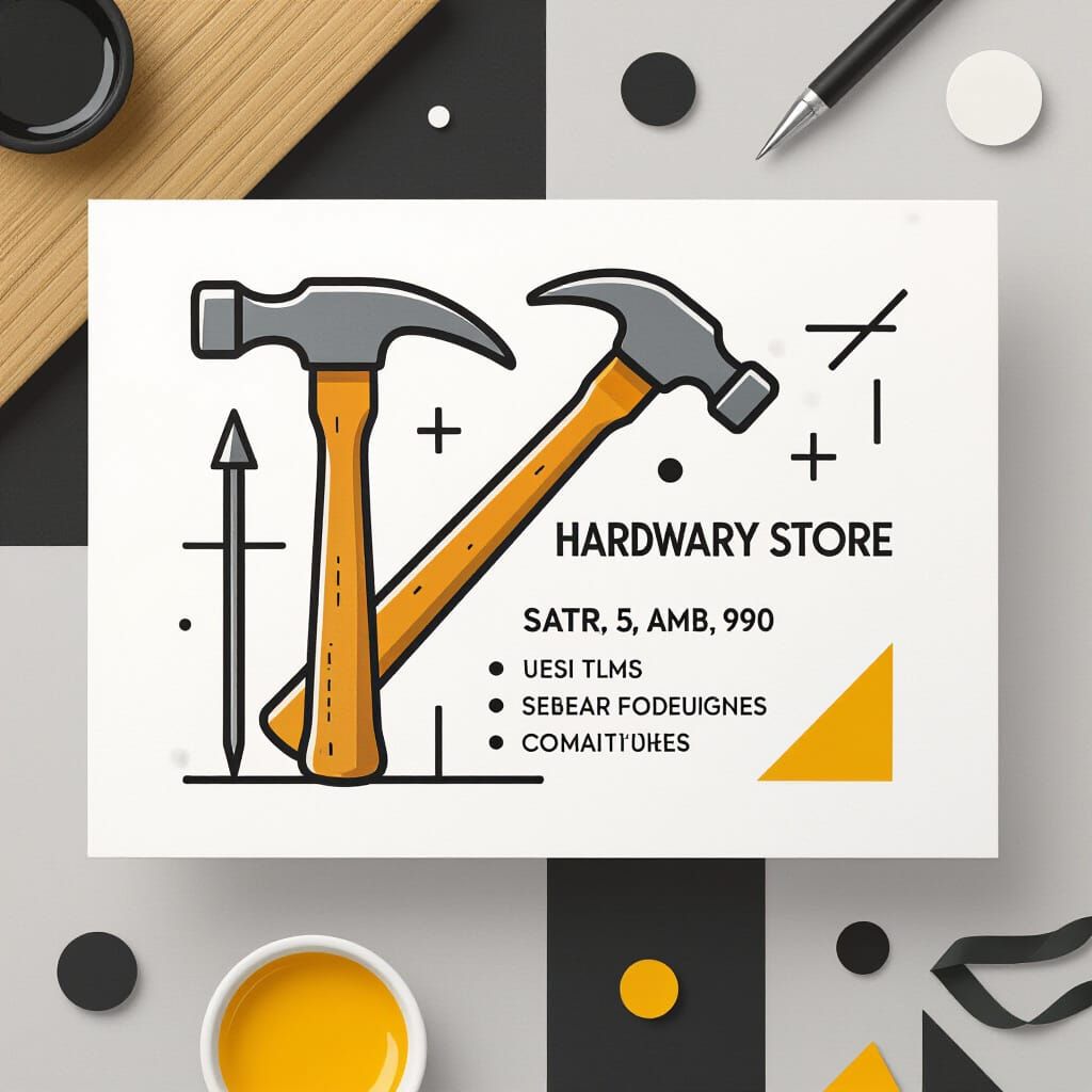Futuristic Hardware Store Business Card Design