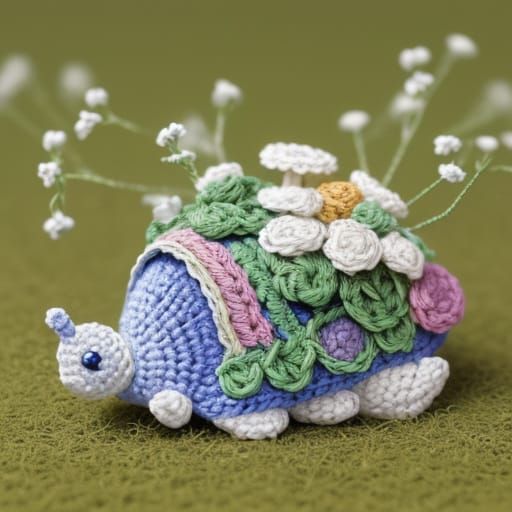 Intricate Crochet Fantasy with Delicate Details and Pastel H...