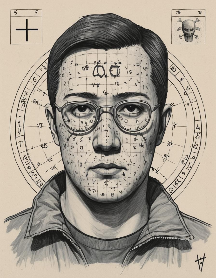 Zodiac Killer: Minimalist Ukiyo-e Pencil Sketch