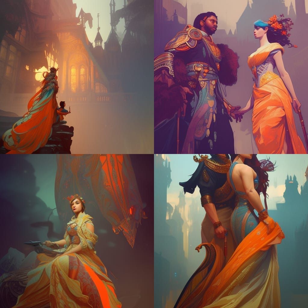 Royal Couple in Digital Art Style