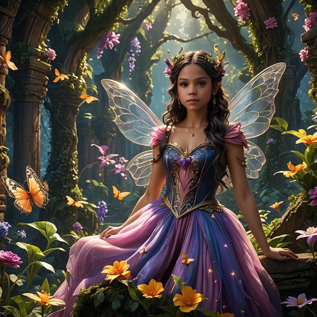 Jenna Ortega as a Fairy: Fantasy Concept Art