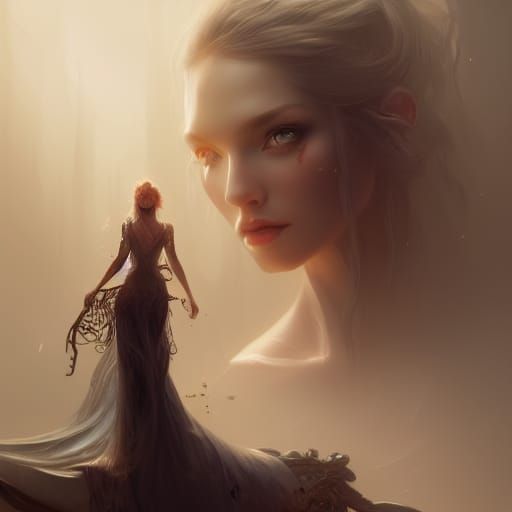 Gorgeous Woman Portrait with Volumetric Lighting