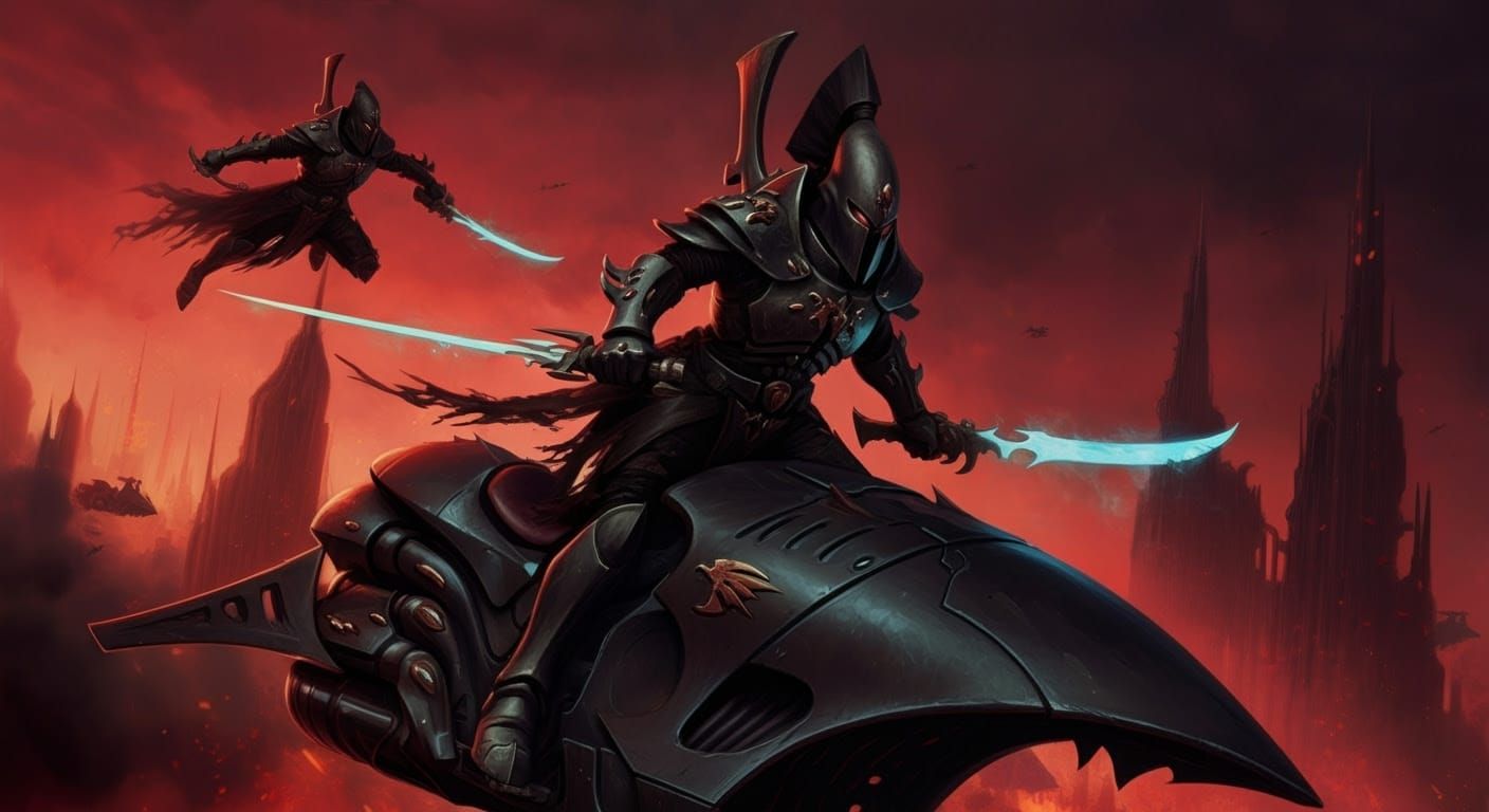 Dark Eldar Raiders Descend into Burning Cities