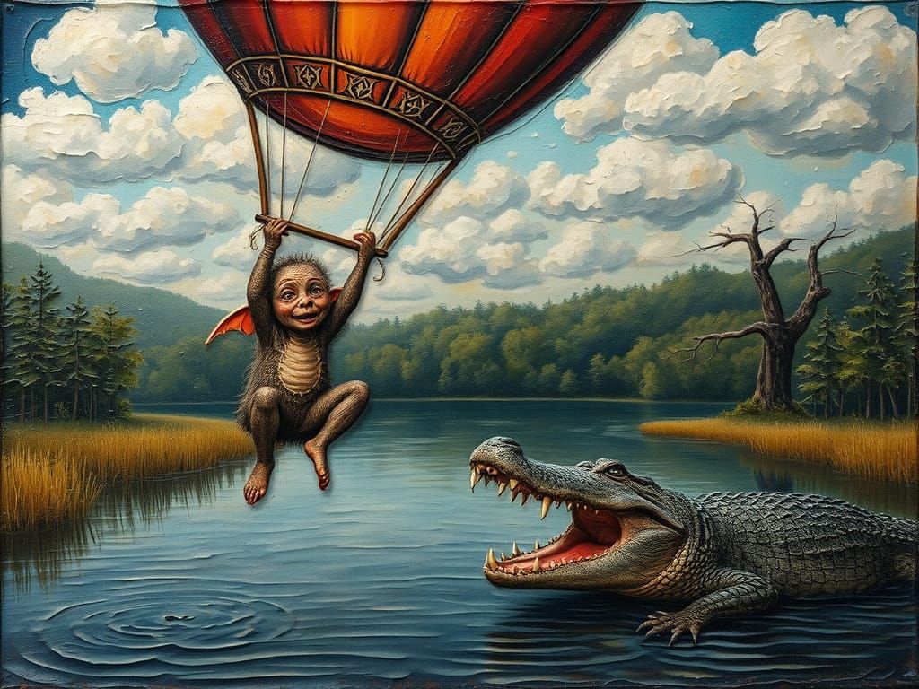 Frightened Creature's Perilous Hot Air Balloon Ride