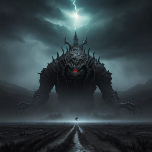 Apocalyptic Monster Emerges from Hell in a Fiery, Ray-Traced...