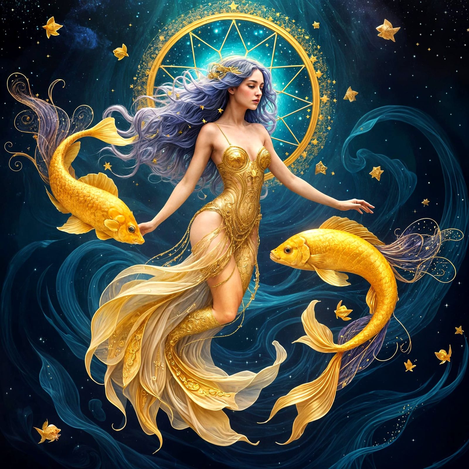 Shimmering in liquid gold