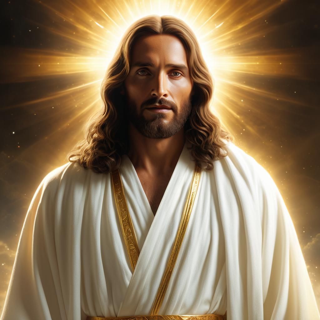 Jesus Christ in Celestial Attire: Divine Portrait
