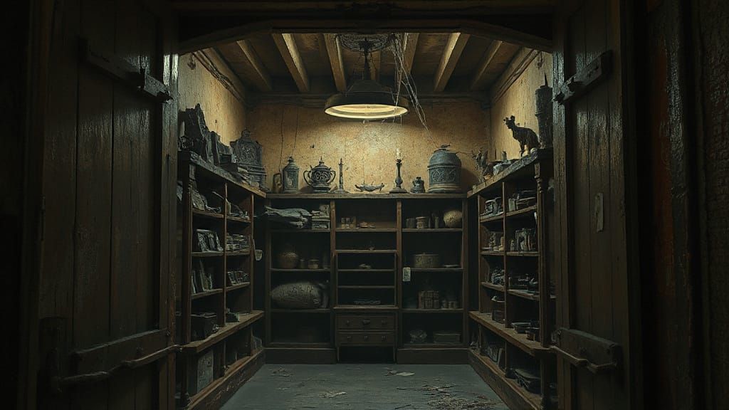 Mystical Chamber Through Ancient Doorway