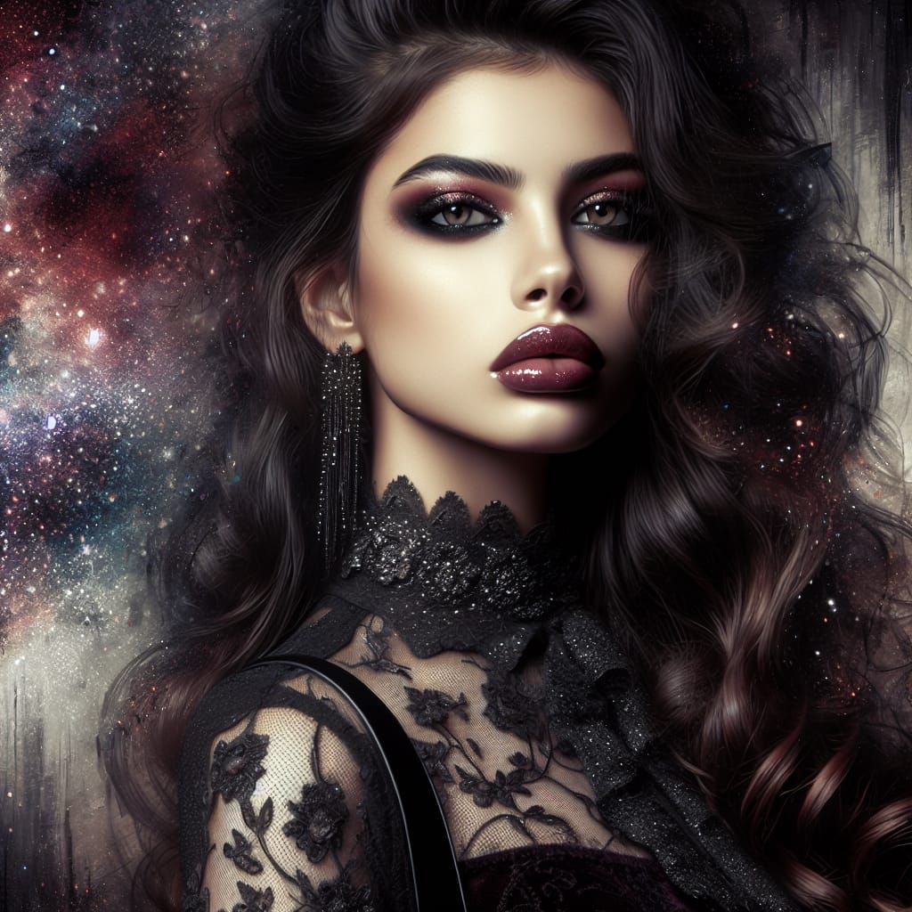 South Asian Beauty Shines in Cosmic Glamour