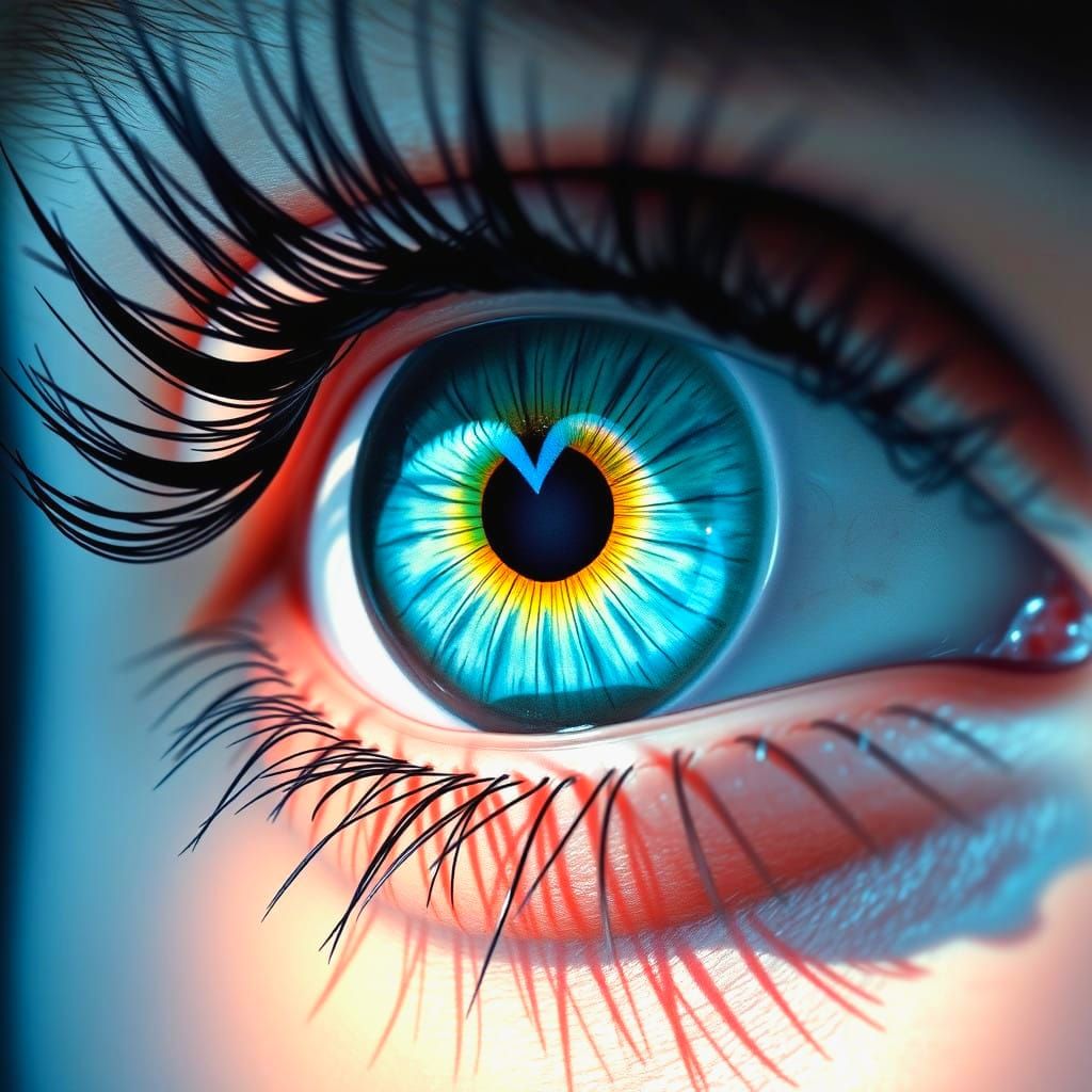 Enchanted Aqua Eye in Vibrant Hyperrealism