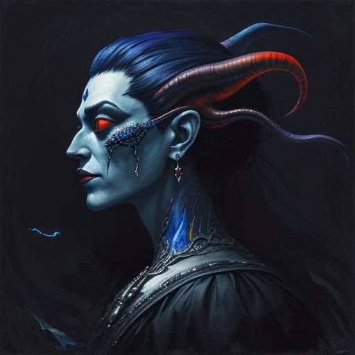 Grotesque Paper Mache Demon in Fauvist Style