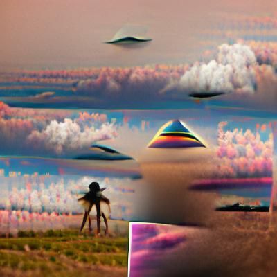 Alien Landscape with Vibrant Sky