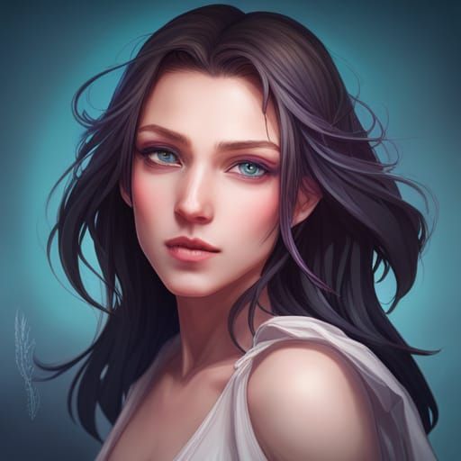 Anime Siren Portrait in Digital Art Style