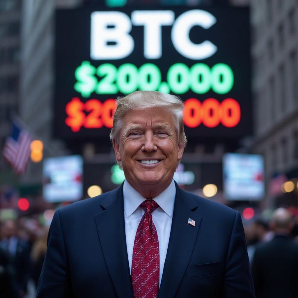 Donald Trump Smiles as Bitcoin Hits $200,000