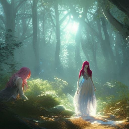 Crystalline Girl in Sunlight: Hyperdetailed Concept Art