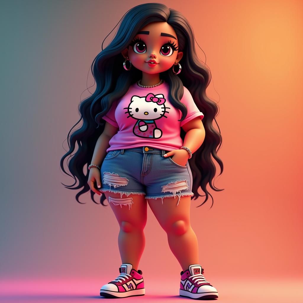 Hello Kitty Bratz Doll Latina in Anime Style