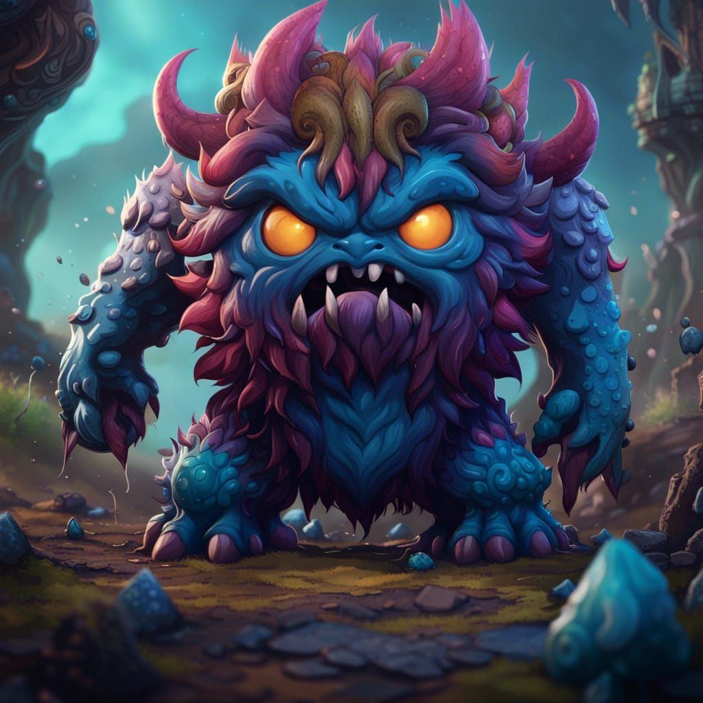Detailed Chibi Monster Fantasy Concept Art