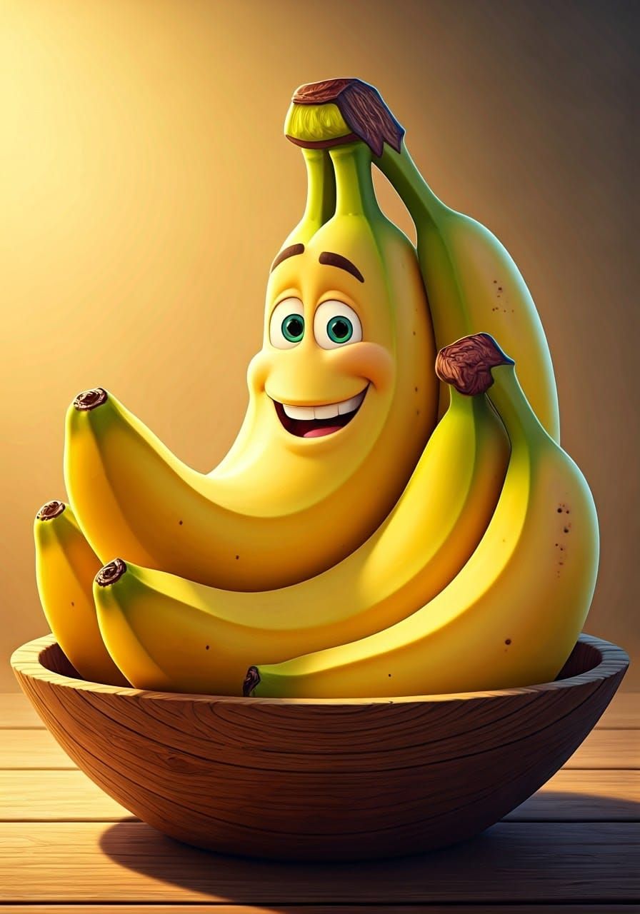 Vibrant Bananas Bask in Whimsical Sunshine