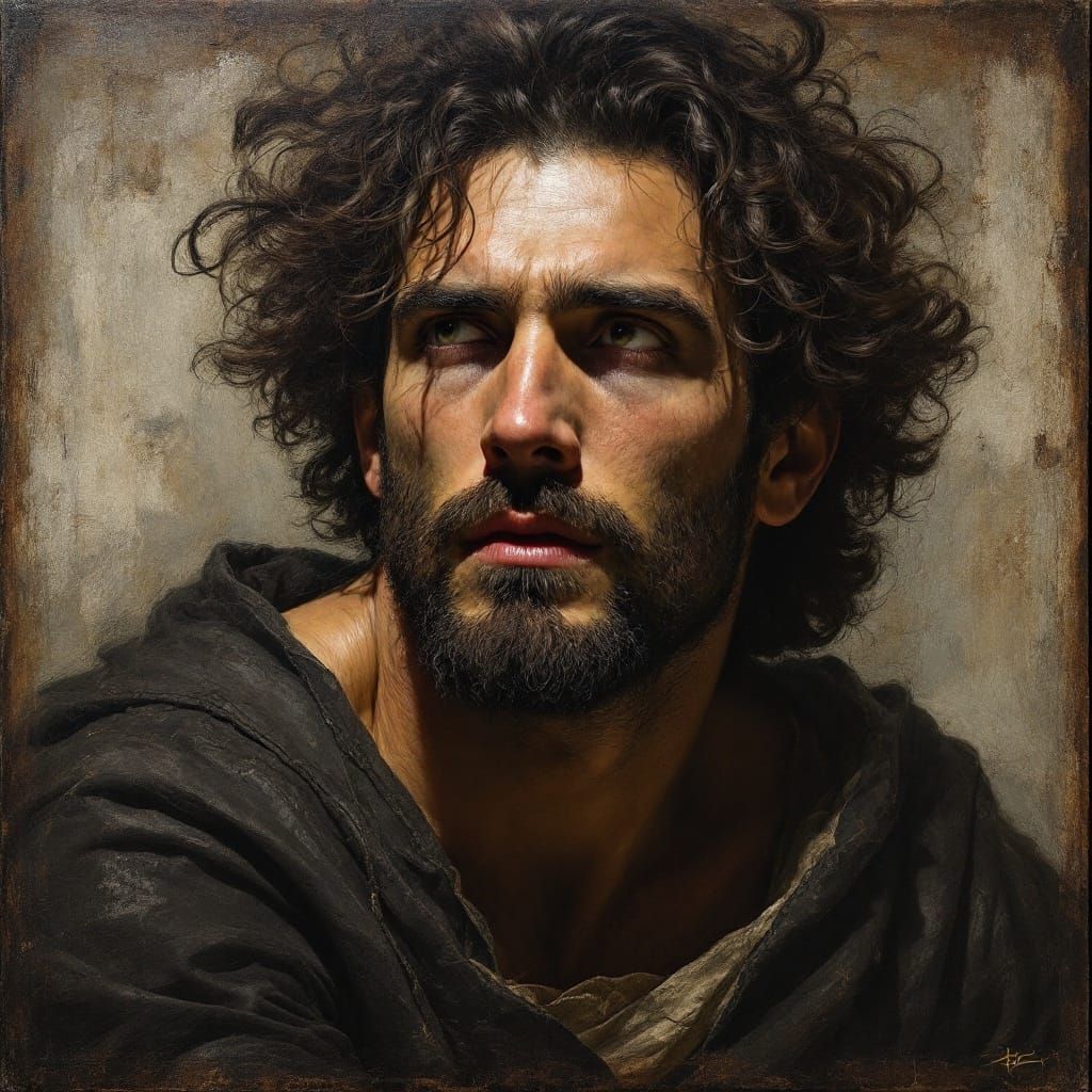 Handsome Masculine Figure in Baroque Style