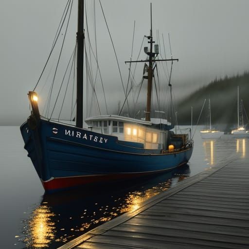 Nova Scotia Fishing Boat Watercolor Painting